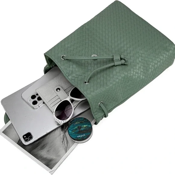 Montana West Backpack Purse Woven Pattern Daypack Casual Bag for Women - Picture 3 of 8